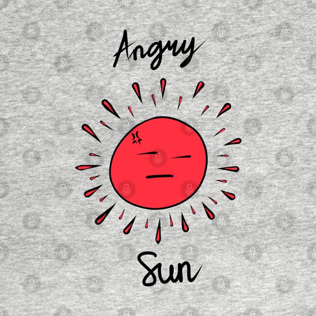 Angry Sun Red Hand Drawing by me and dinosaur